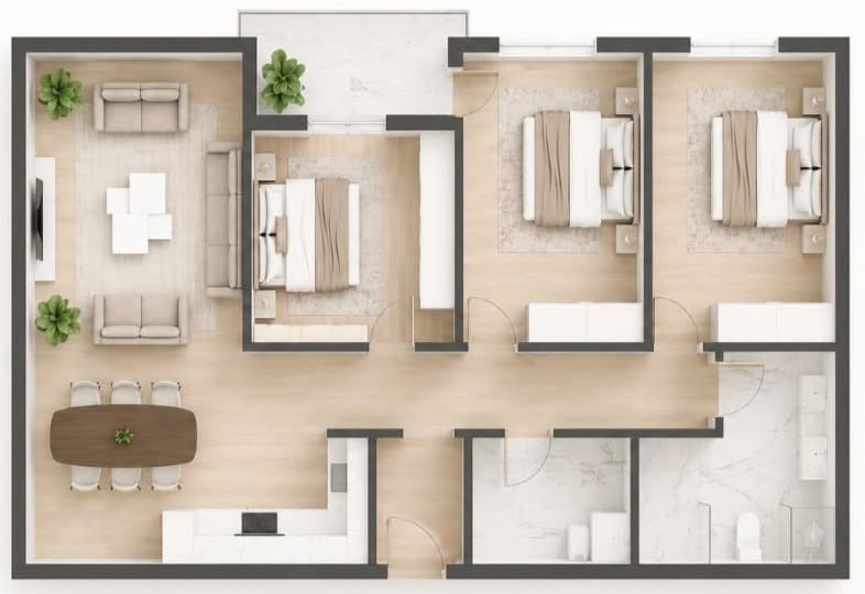 Planimetria origjinale e banesës 105.14 m²